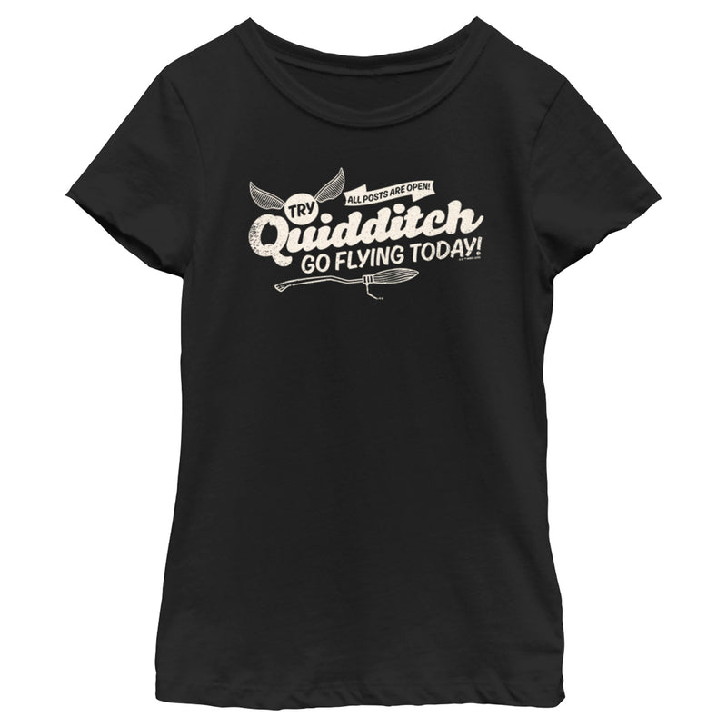 Girl's Harry Potter Quidditch Go Flying Today T-Shirt