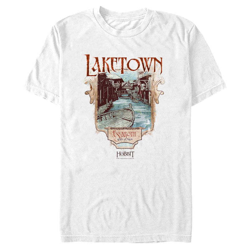 Men's The Hobbit: The Desolation of Smaug Laketown Poster T-Shirt