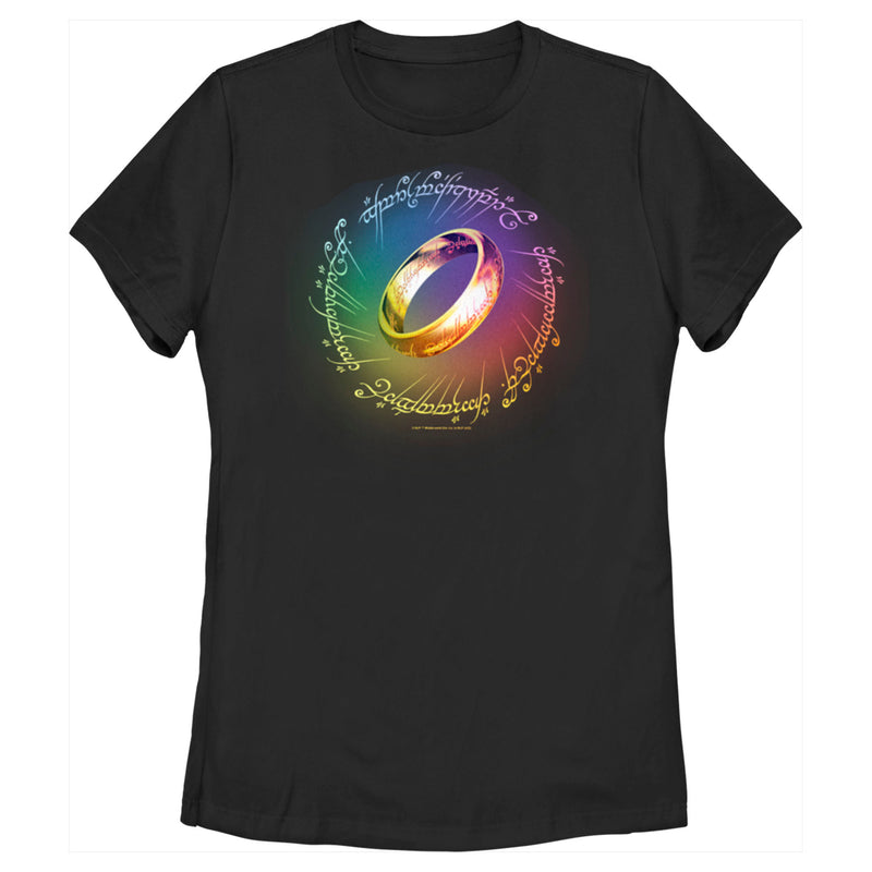 Women's The Lord of the Rings Fellowship of the Ring Rainbow Ring T-Shirt