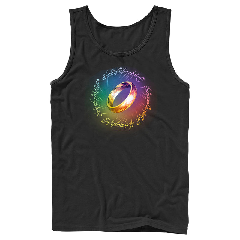 Men's The Lord of the Rings Fellowship of the Ring Rainbow Ring Tank Top