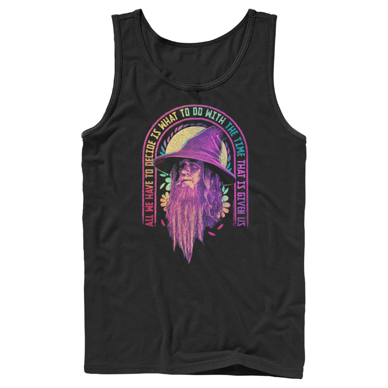 Men's The Lord of the Rings Fellowship of the Ring Gandalf All We Have to Decide Tank Top