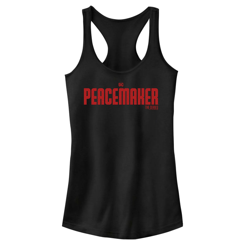 Junior's Peacemaker Red Classic Logo Racerback Tank Top