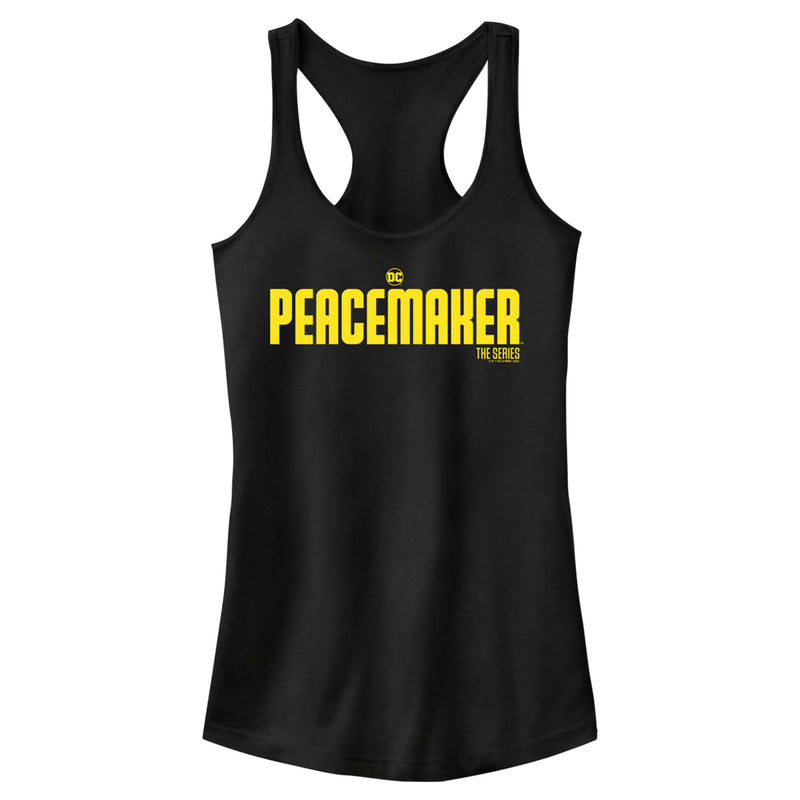 Junior's Peacemaker Yellow Classic Logo Racerback Tank Top