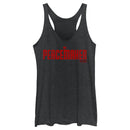 Women's Peacemaker Red Distressed Logo Racerback Tank Top