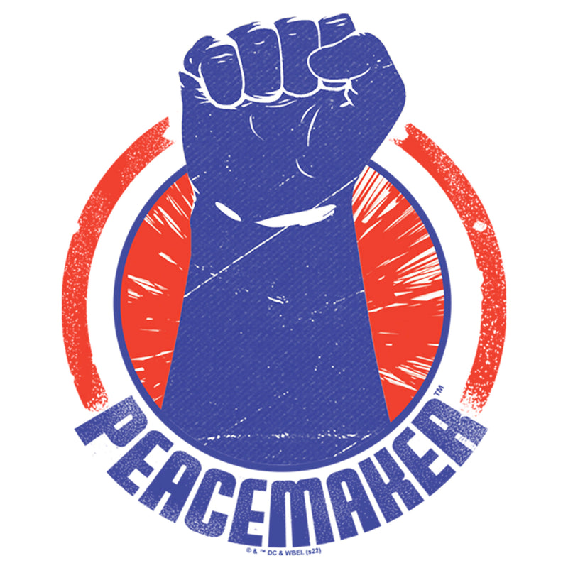 Junior's Peacemaker Blue Fist Circle T-Shirt