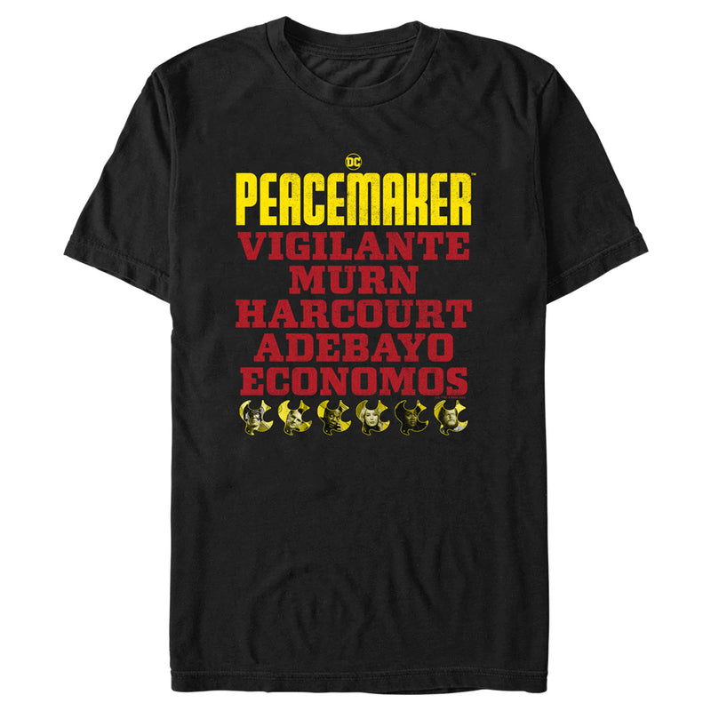 Men's Peacemaker Character Names T-Shirt