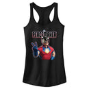 Junior's Peacemaker Hero Peace Sign Racerback Tank Top