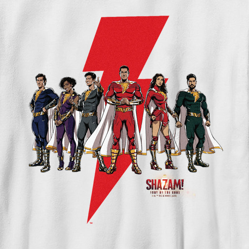 Boy's Shazam! Fury of the Gods Heroes Group Portrait T-Shirt