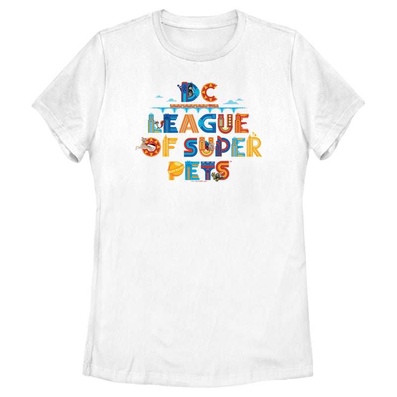 Women's DC League of Super-Pets Colorful Logo T-Shirt