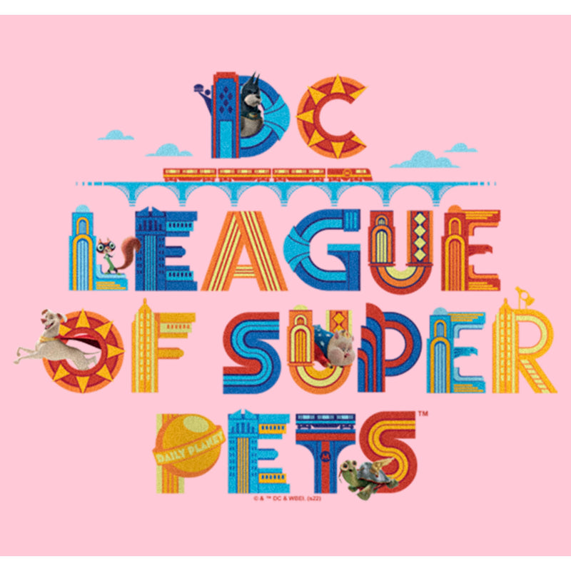 Girl's DC League of Super-Pets Colorful Logo T-Shirt