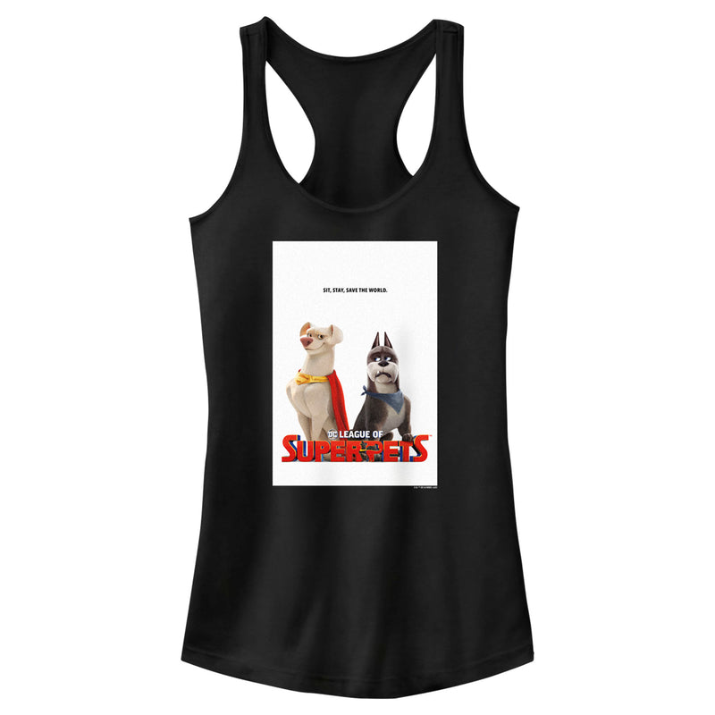 Junior's DC League of Super-Pets Krypto and Ace Poster Racerback Tank Top