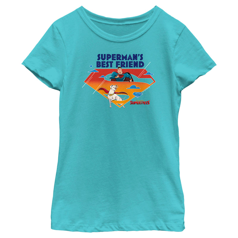 Girl's DC League of Super-Pets Superman's Best Friend Logo T-Shirt