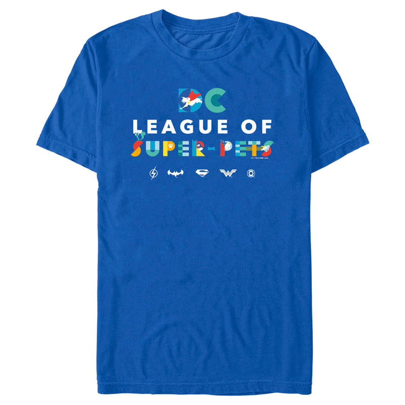 Men's DC League of Super-Pets Colorful Title T-Shirt