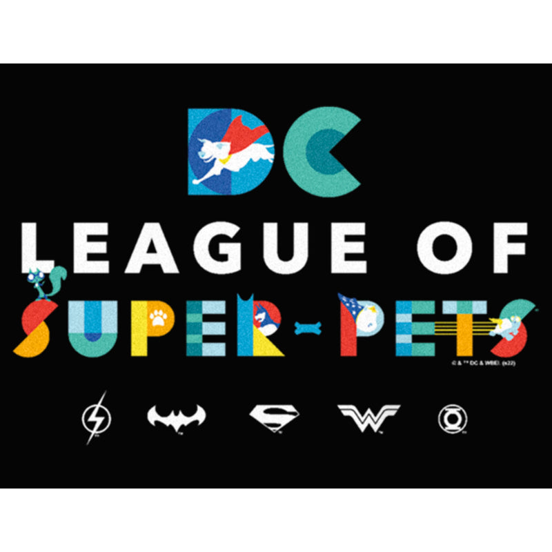 Junior's DC League of Super-Pets Colorful Title Racerback Tank Top