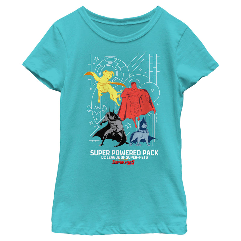 Girl's DC League of Super-Pets Chromatic Super Power Pack T-Shirt