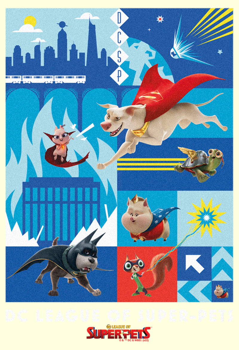 Men's DC League of Super-Pets Battle Ready Poster T-Shirt