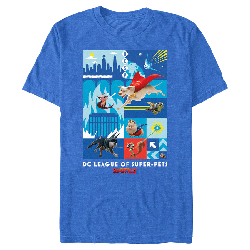 Men's DC League of Super-Pets Battle Ready Poster T-Shirt