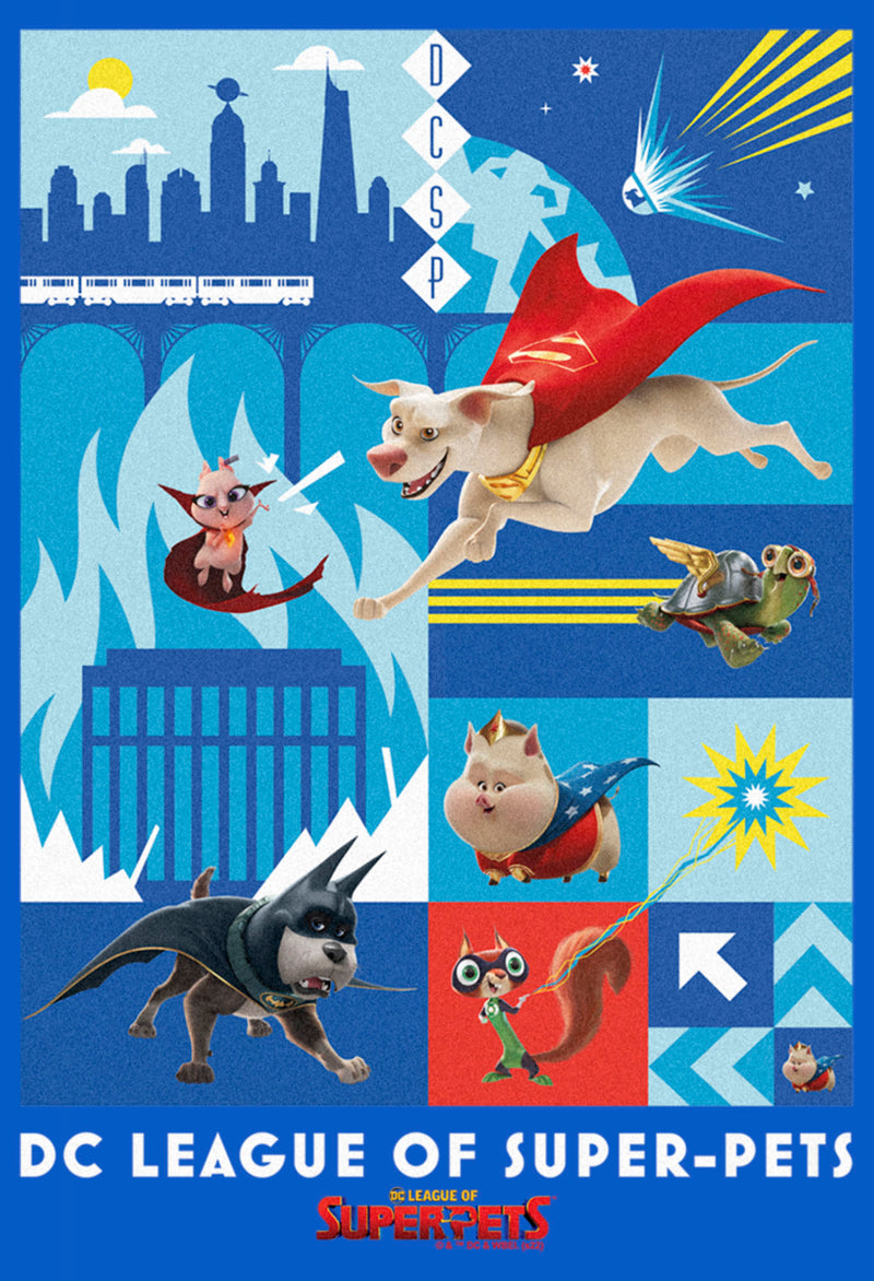 Men's DC League of Super-Pets Battle Ready Poster T-Shirt