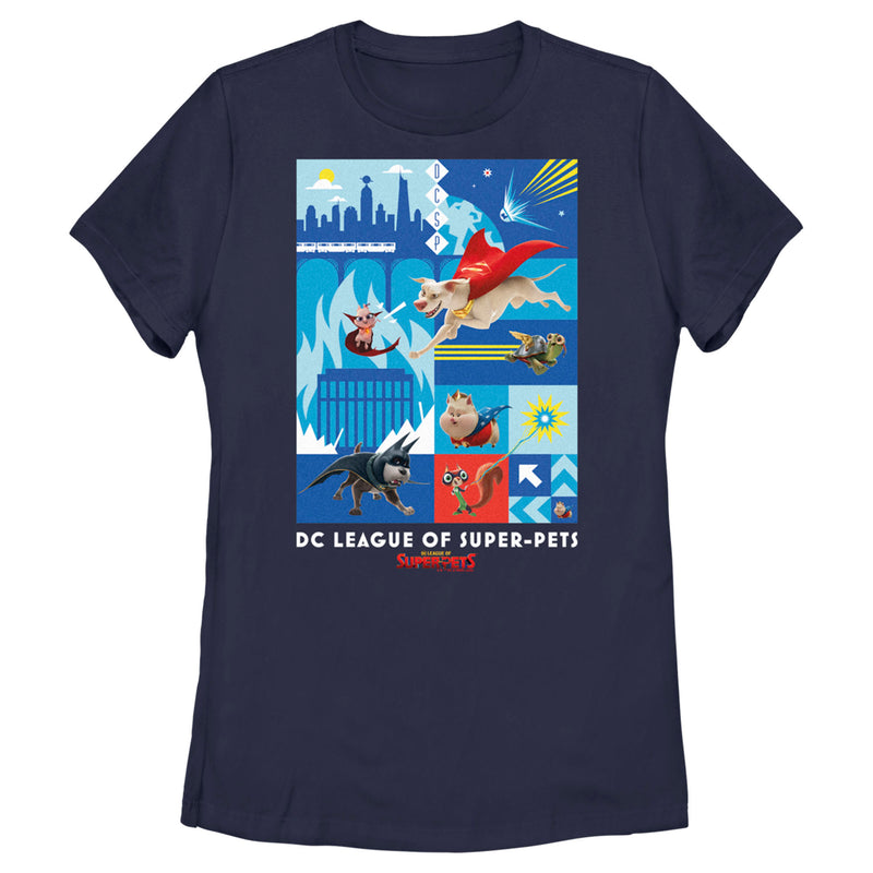 Women's DC League of Super-Pets Battle Ready Poster T-Shirt