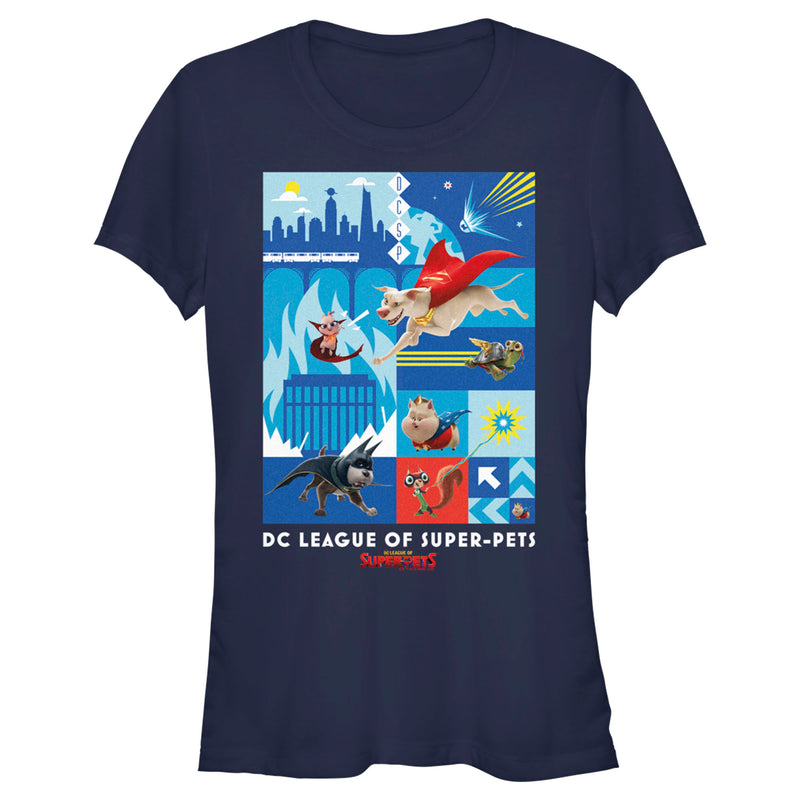 Junior's DC League of Super-Pets Battle Ready Poster T-Shirt