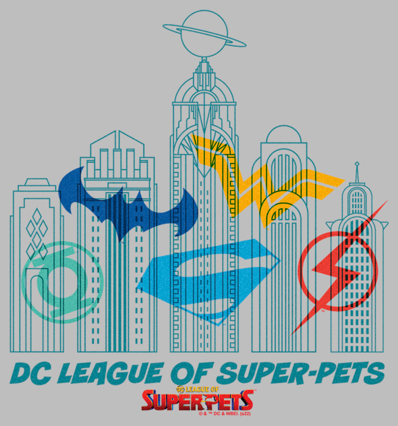 Men's DC League of Super-Pets Metropolis Skyline Outline T-Shirt