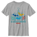 Boy's DC League of Super-Pets Metropolis Skyline Outline T-Shirt