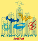 Junior's DC League of Super-Pets Metropolis Skyline Outline Racerback Tank Top