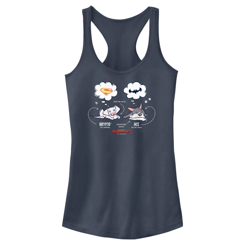 Junior's DC League of Super-Pets Cartoon Krypto and Ace Dreams Racerback Tank Top