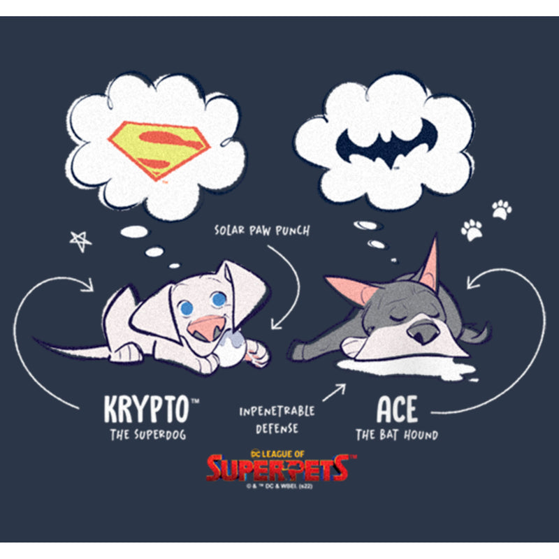 Junior's DC League of Super-Pets Cartoon Krypto and Ace Dreams Racerback Tank Top