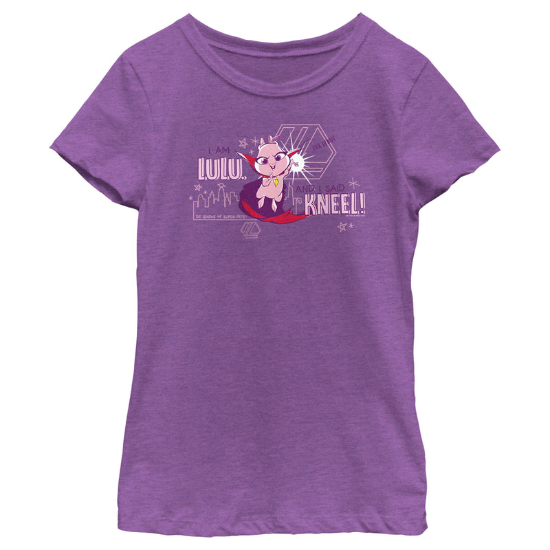 Girl's DC League of Super-Pets I am Lulu and I Said Kneel Cartoon T-Shirt