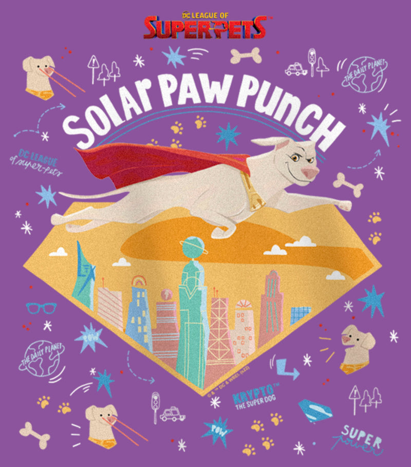 Girl's DC League of Super-Pets Krypto Solar Paw Punch T-Shirt