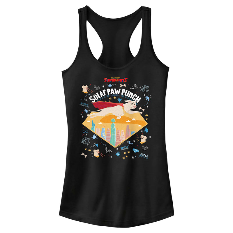 Junior's DC League of Super-Pets Krypto Solar Paw Punch Racerback Tank Top