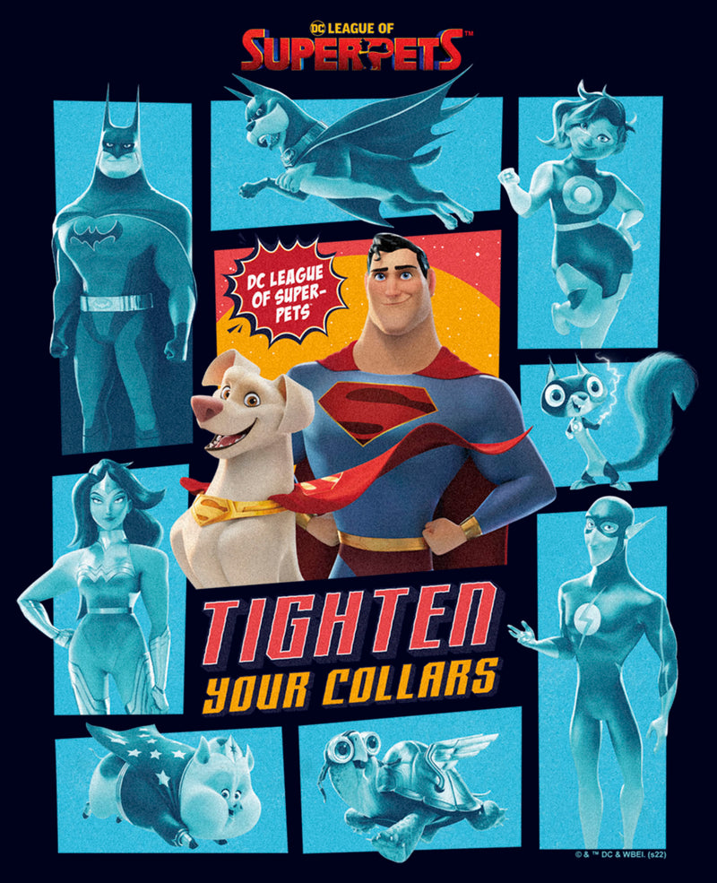 Men's DC League of Super-Pets Tighten Your Collars Panels T-Shirt