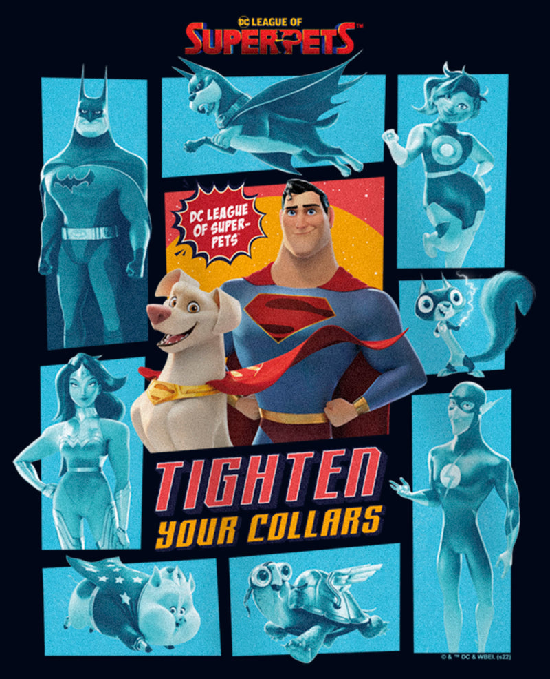 Girl's DC League of Super-Pets Tighten Your Collars Panels T-Shirt