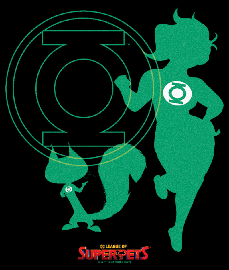 Men's DC League of Super-Pets Green Lantern and Chip Silhouettes T-Shirt