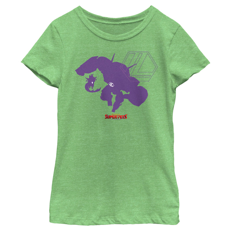 Girl's DC League of Super-Pets Lex Luthor and Lulu Silhouettes T-Shirt