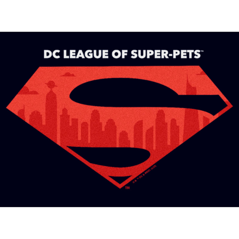 Women's DC League of Super-Pets Skyline Superman Crest T-Shirt