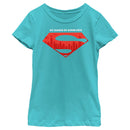 Girl's DC League of Super-Pets Skyline Superman Crest T-Shirt