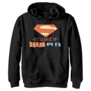 Boy's DC League of Super-Pets Superman Emblem Cutouts Pull Over Hoodie