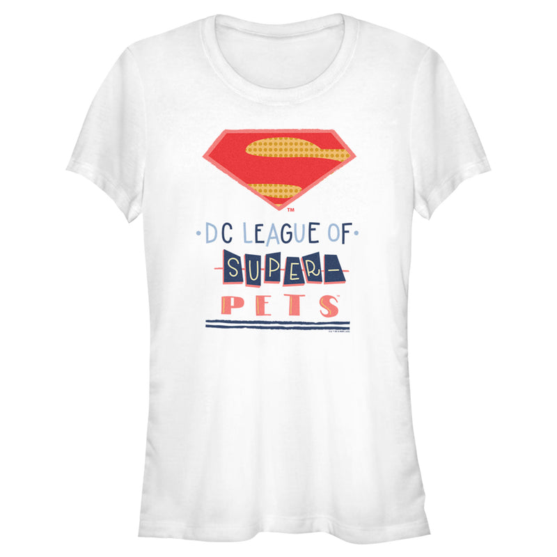 Junior's DC League of Super-Pets Dotted Superman Crest T-Shirt