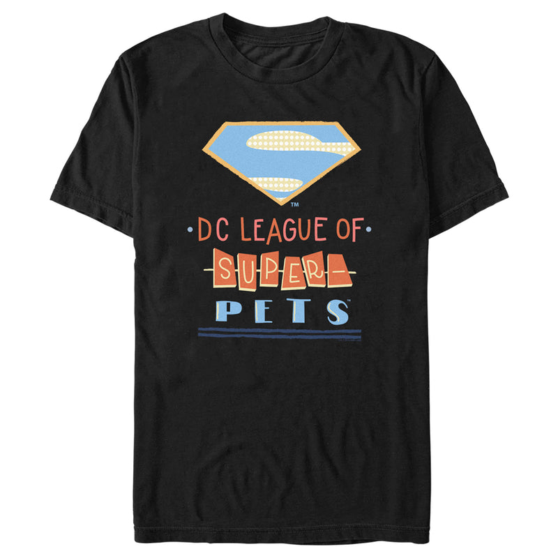 Men's DC League of Super-Pets Superman Dot Logo Cutouts T-Shirt