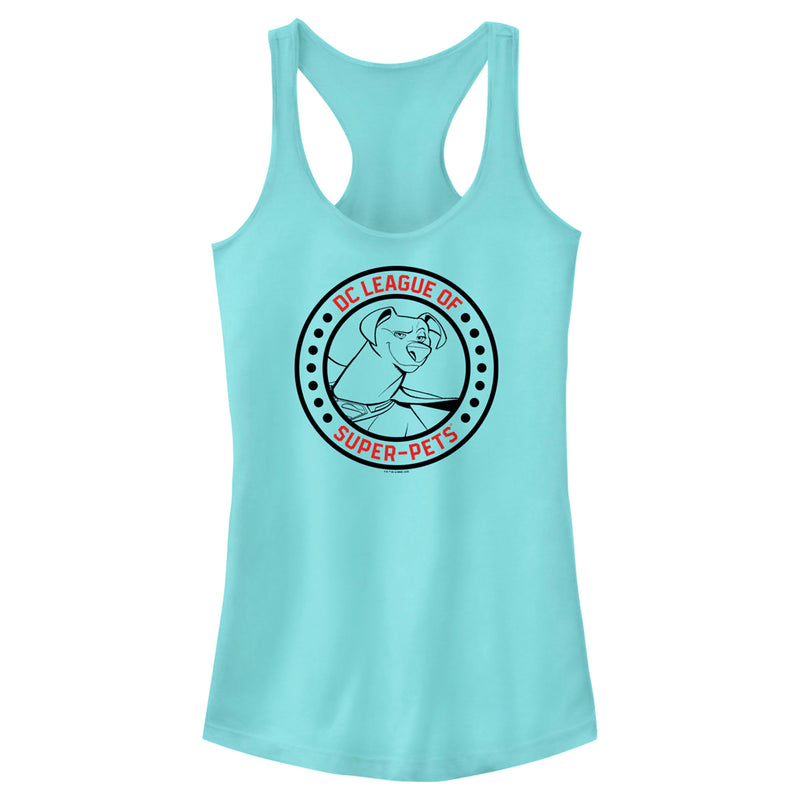 Junior's DC League of Super-Pets Krypto Circle Badge Racerback Tank Top