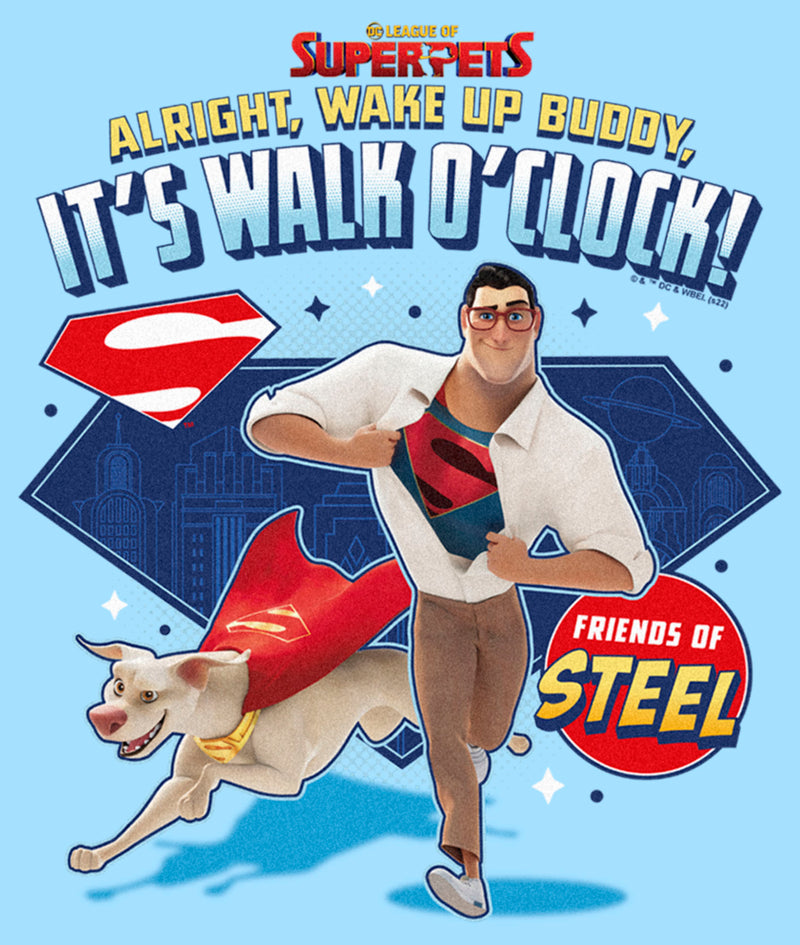 Men's DC League of Super-Pets Superman and Krypto Walk O'Clock T-Shirt