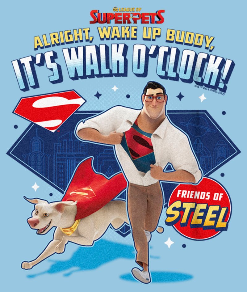 Boy's DC League of Super-Pets Superman and Krypto Walk O'Clock T-Shirt