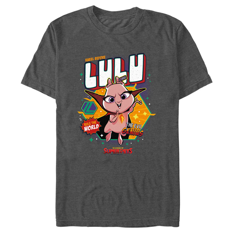 Men's DC League of Super-Pets Rule the World Lulu Badge T-Shirt