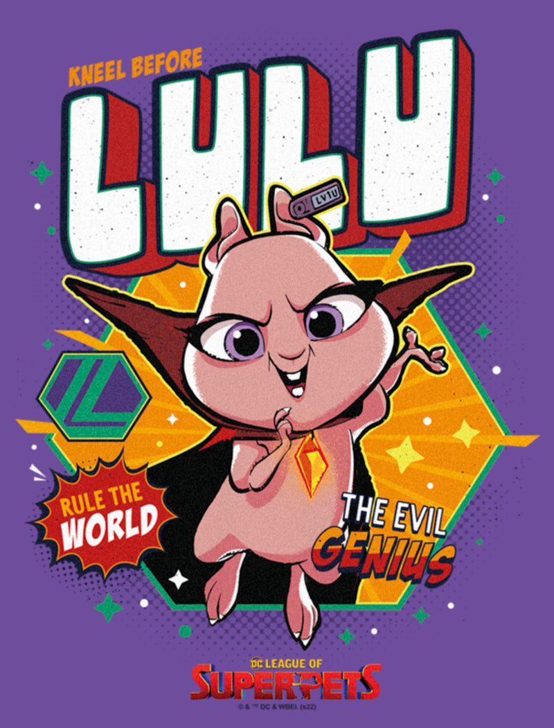Junior's DC League of Super-Pets Rule the World Lulu Badge T-Shirt