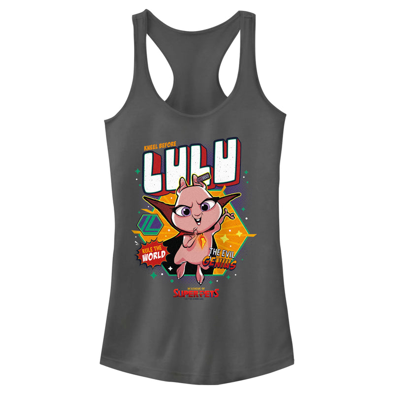 Junior's DC League of Super-Pets Rule the World Lulu Badge Racerback Tank Top