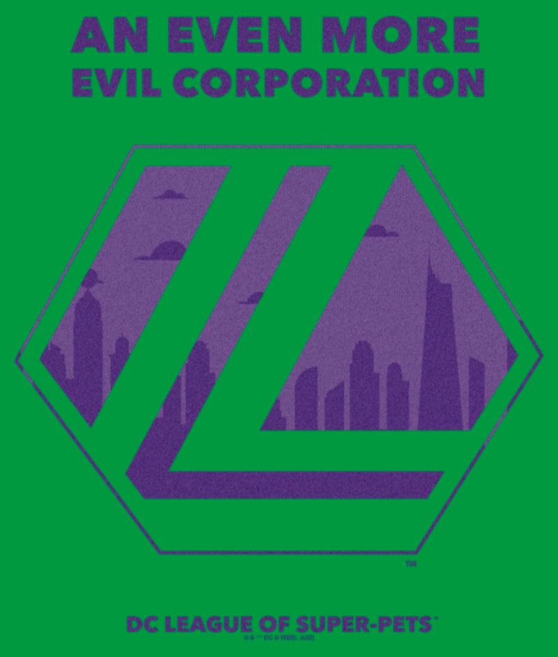 Junior's DC League of Super-Pets Even More Evil Corporation Logo T-Shirt