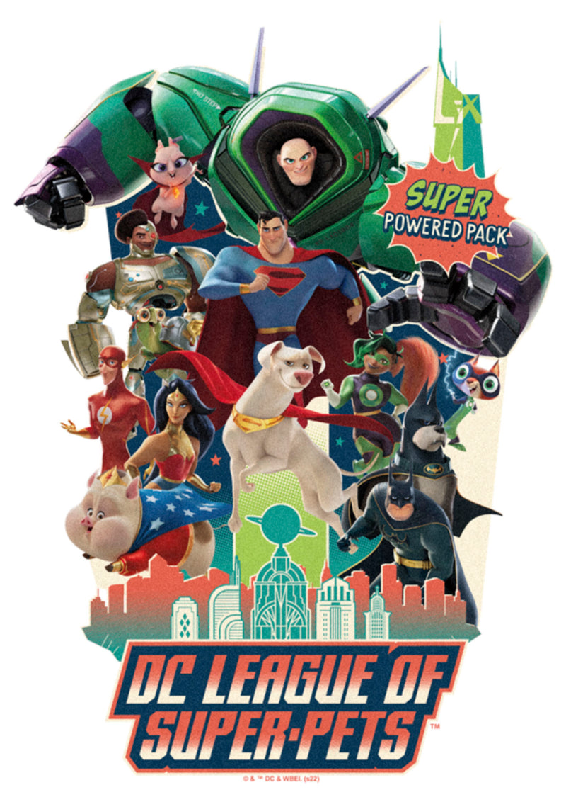 Junior's DC League of Super-Pets Character Collage Super Pack T-Shirt