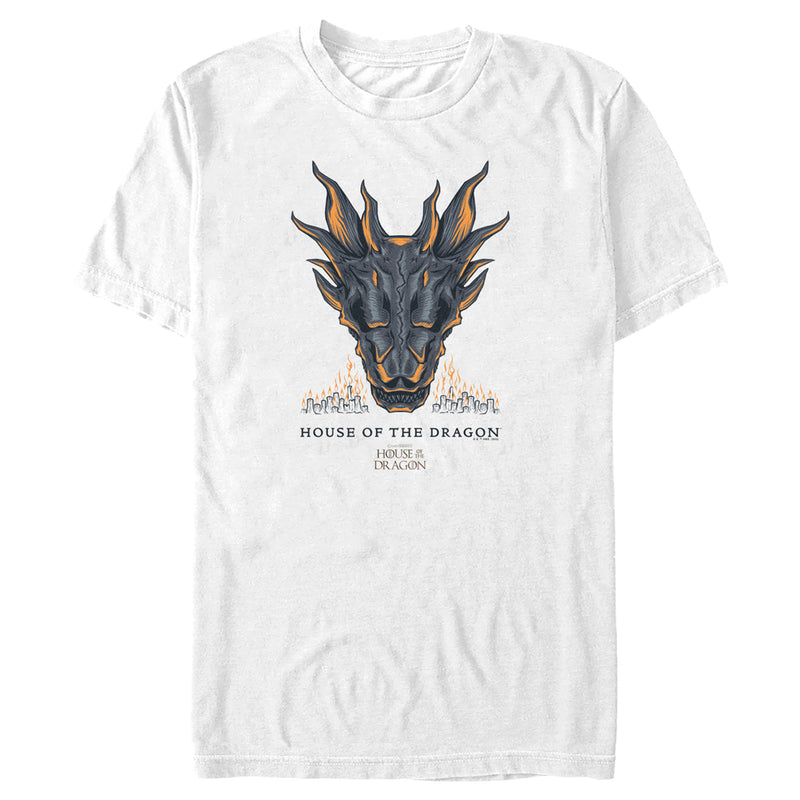 Men's Game of Thrones: House of the Dragon Skull of the Dragon Flames T-Shirt